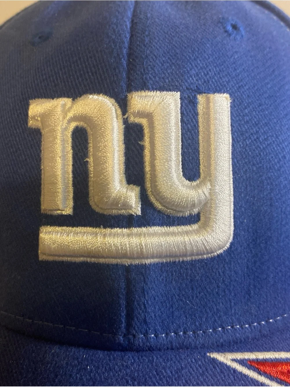Vintage Reebok New York Giants Hat S/M Blue Red Zig Zag Lightning Bolt Cap NFL